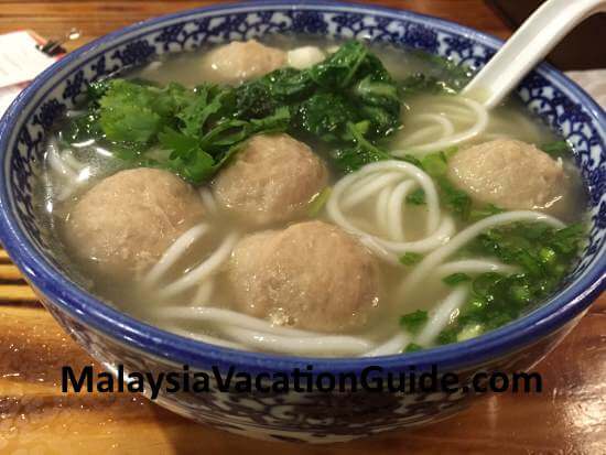 Bursting meatball noodles.