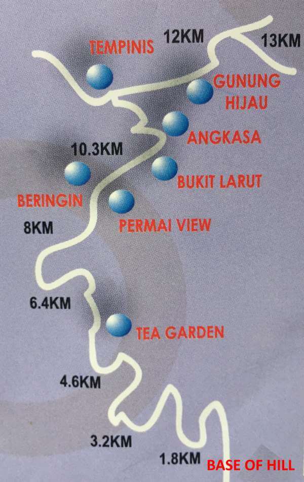 Bukit Larut Map up the hill