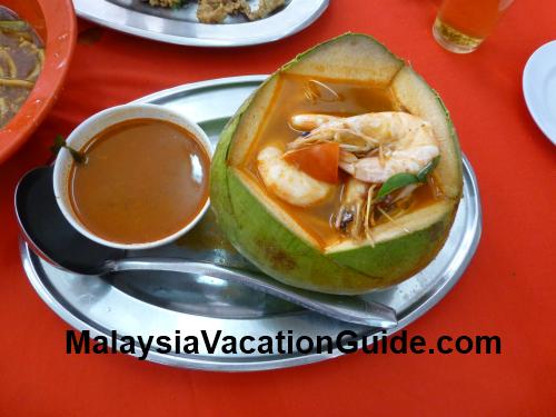 Spicy Prawns Coconut Aik Khoon Restaurant