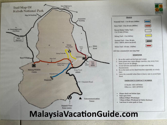 Kubah National Park Map