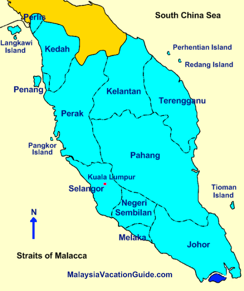 Image result for peninsular malaysia map