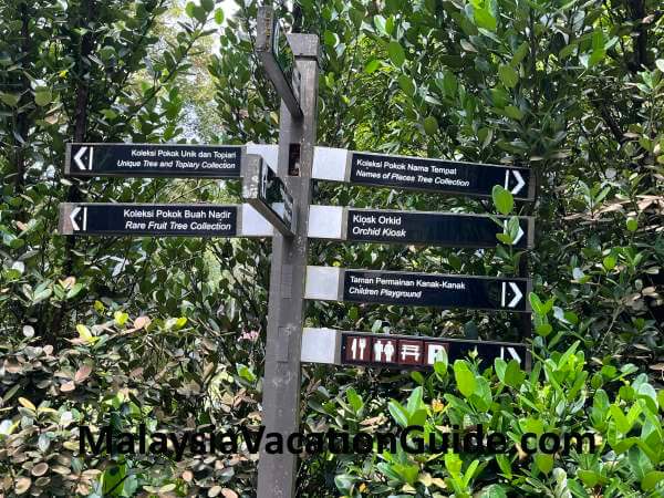 Signages Perdana Botanical Gardens