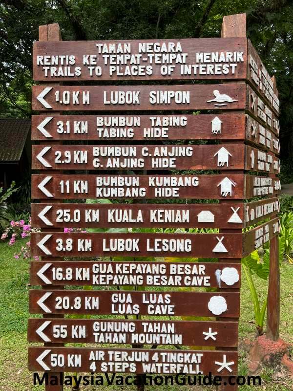 Kuala Tahan Signage To Taman Negara