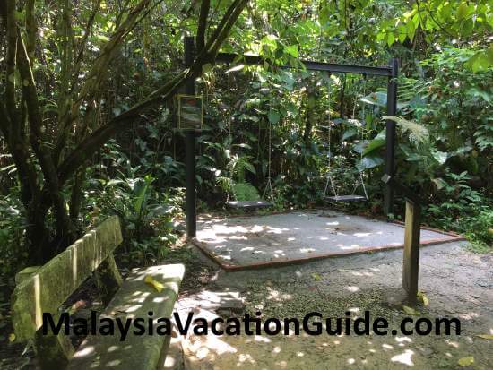 Benches and swings at Taman Tugu