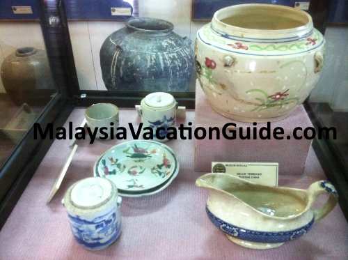 Chinese porcelains at Beruas Museum.