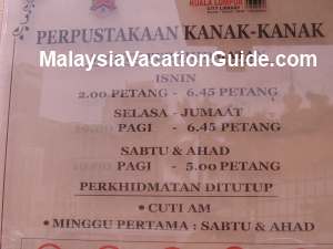 Kuala Lumpur Library Operation Hours