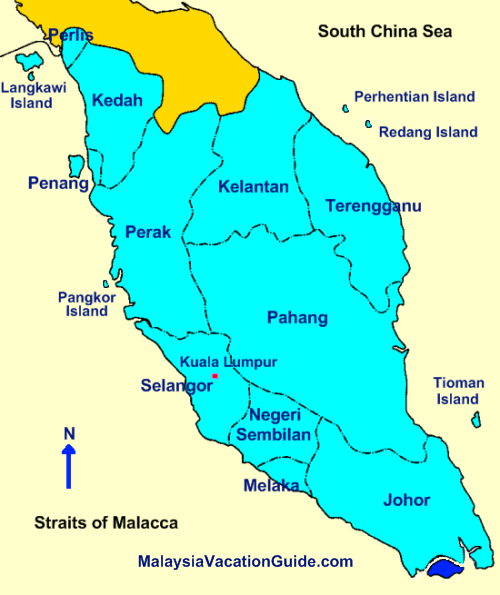 Peninsular Malaysia Map